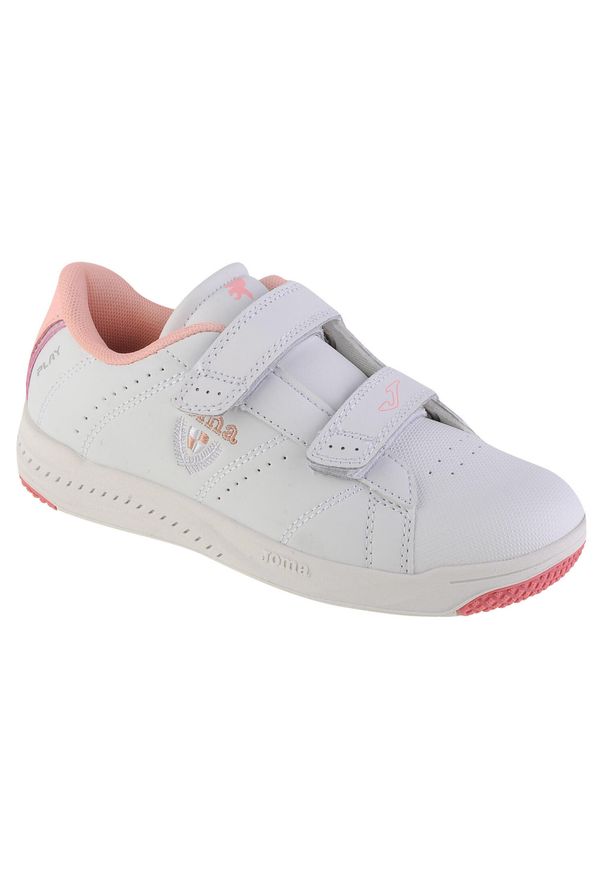 Joma - Buty sportowe Sneakersy dziewczęce, W.Play Jr 23 WPLAYW. Zapięcie: rzepy. Kolor: wielokolorowy, biały, różowy. Materiał: materiał. Szerokość cholewki: normalna. Sport: turystyka piesza