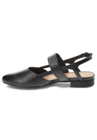 Czarne Sandały Karino Eleganckie Obuwie Damskie. Okazja: na co dzień. Zapięcie: pasek. Kolor: czarny. Materiał: skóra. Wzór: aplikacja. Obcas: na obcasie. Styl: elegancki. Wysokość obcasa: średni #7