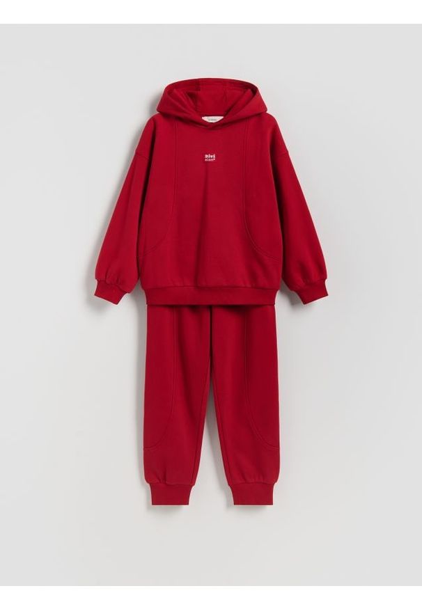 Reserved - Bawełniany komplet - bordowy. Kolor: czerwony. Materiał: bawełna
