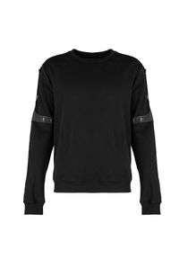 Les Hommes Bluza | LKH102 756U | Regular Mercerized Cotton Sweatshirt | Mężczyzna | Czarny. Okazja: na co dzień. Kolor: czarny. Materiał: bawełna. Wzór: aplikacja. Styl: casual #6