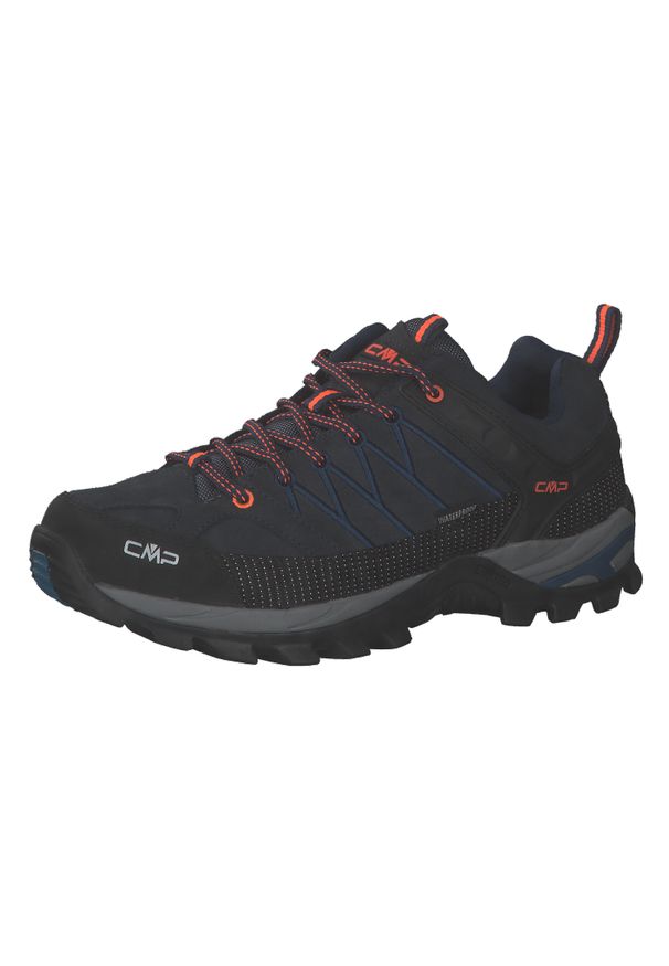 Buty trekkingowe męskie CMP Rigel Low. Zapięcie: sznurówki. Kolor: niebieski, pomarańczowy, wielokolorowy. Materiał: guma, syntetyk, materiał, skóra. Szerokość cholewki: normalna. Sport: turystyka piesza