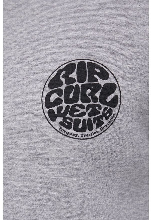 Rip Curl Bluza męska kolor szary z kapturem melanżowa. Okazja: na co dzień. Typ kołnierza: kaptur. Kolor: szary. Materiał: bawełna. Wzór: melanż. Styl: casual