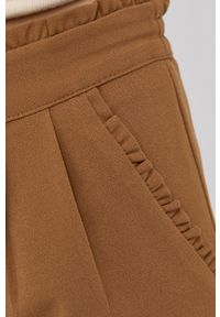 JDY Spodnie damskie kolor brązowy dopasowane medium waist. Stan: podwyższony. Kolor: brązowy. Materiał: dzianina #3