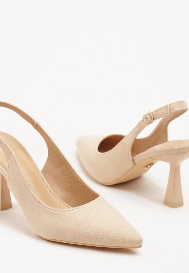 Born2be - Beżowe Sandały Slingback Vices na Obcasie Typu Klepsydra Loresall. Okazja: na co dzień. Kolor: beżowy. Obcas: na obcasie. Styl: elegancki, klasyczny, casual. Wysokość obcasa: średni