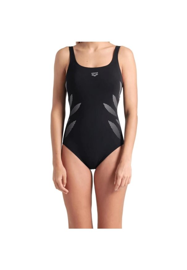 Strój Kąpielowy damski Arena Swimsuit Milena Wing. Kolor: czarny. Materiał: materiał. Wzór: aplikacja, nadruk