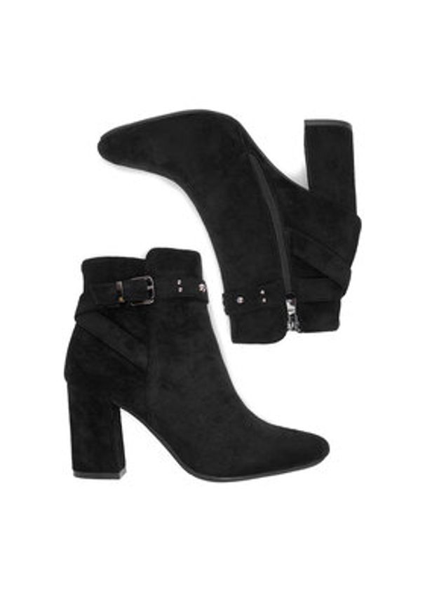 DeeZee Botki HX18052A-85 Czarny. Kolor: czarny. Materiał: materiał