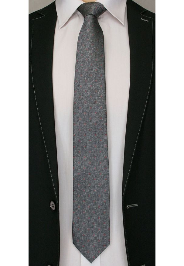 Czerwony krawat Angelo di Monti elegancki, w kropki