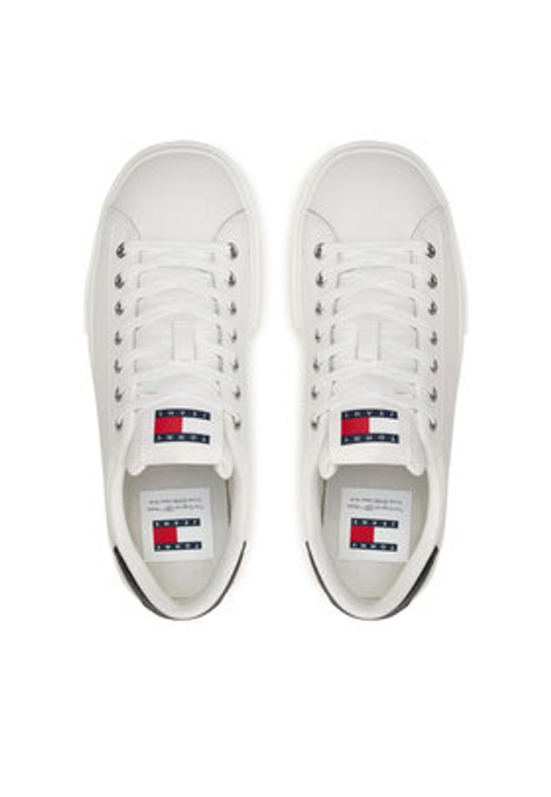 Tommy Jeans Sneakersy Tjw Foxing Flatform Sneaker EN0EN02567 Écru. Materiał: skóra