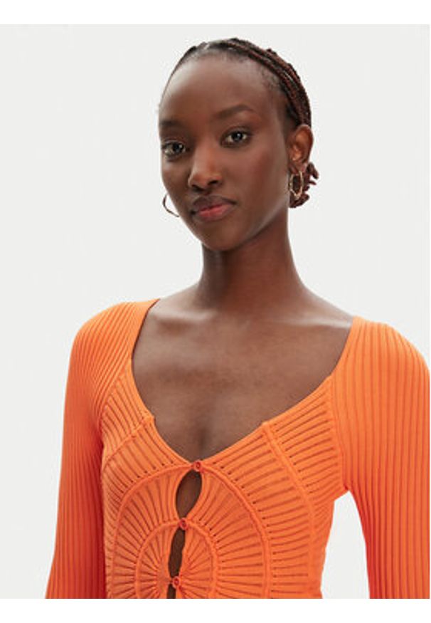 Pinko - PINKO Kardigan Vergina 104627 A2E6 Pomarańczowy Slim Fit. Kolor: pomarańczowy. Materiał: syntetyk
