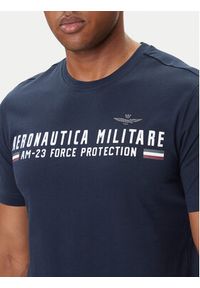 Aeronautica Militare T-Shirt 252TS1942UJ00538 Granatowy Regular Fit. Kolor: niebieski. Materiał: bawełna #4