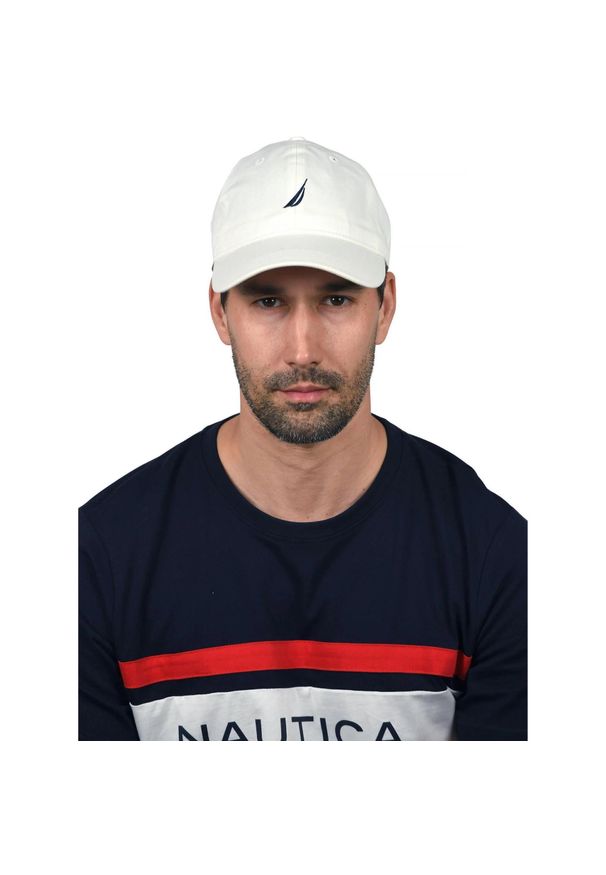 Nautica - Czapka z daszkiem Ruck Strapback Cap - biała. Kolor: biały. Styl: street