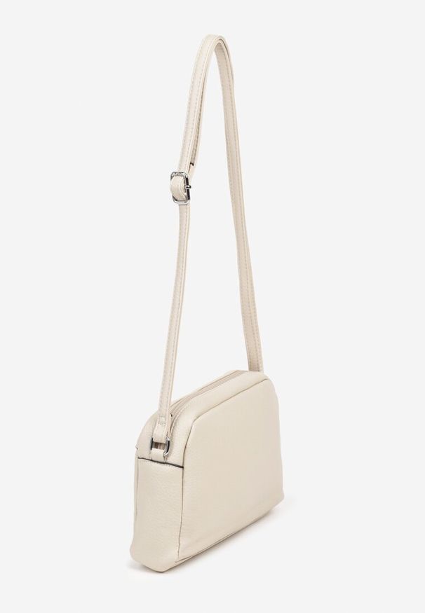 Born2be - Jasnobeżowa Minimalistyczna Torebka Typu Listonoszka Gelevine. Kolor: beżowy. Styl: elegancki, casual