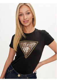 Guess T-Shirt Triangle Leo W4YI40 J1314 Czarny Slim Fit. Kolor: czarny. Materiał: bawełna #4