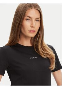 Guess T-Shirt V5RI10 KCD02 Czarny Regular Fit. Kolor: czarny. Materiał: syntetyk