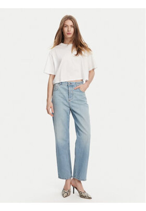 Marella Jeansy Tomboy 2513181044 Niebieski Straight Fit. Kolor: niebieski