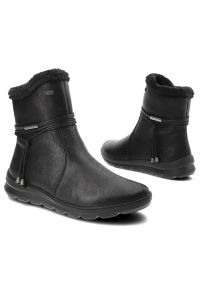 Czarne Botki Rieker Wygodne Buty Damskie. Zapięcie: pasek. Kolor: czarny. Materiał: syntetyk, futro, skóra ekologiczna. Sezon: zima. Styl: elegancki #4
