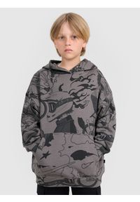 4f - 4F Bluza dresowa nierozpinana z kapturem chłopięca - multikolor 122 (6-7 lat). Okazja: na co dzień. Typ kołnierza: kaptur. Kolor: wielokolorowy. Materiał: dresówka. Wzór: nadruk. Sezon: lato. Styl: sportowy, klasyczny, casual #1