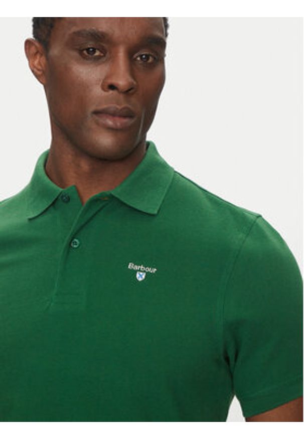 Barbour Polo Original Sports MML0358OL72 Zielony Tailored Fit. Typ kołnierza: polo. Kolor: zielony. Materiał: bawełna