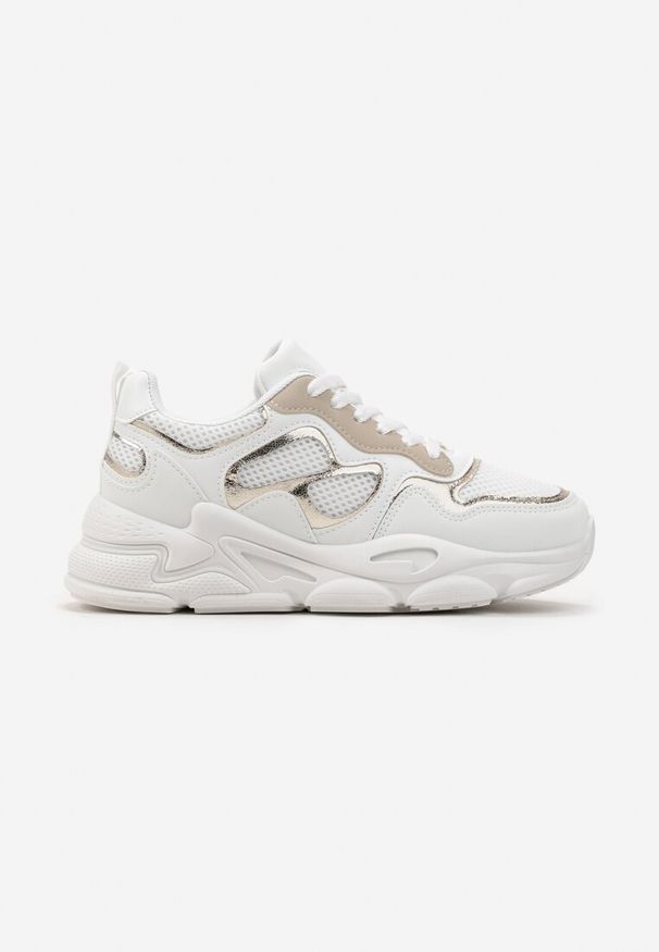 Renee - Białe Sneakersy przed Kostkę na Grubej Podeszwie Lefia. Wysokość cholewki: przed kostkę. Kolor: biały