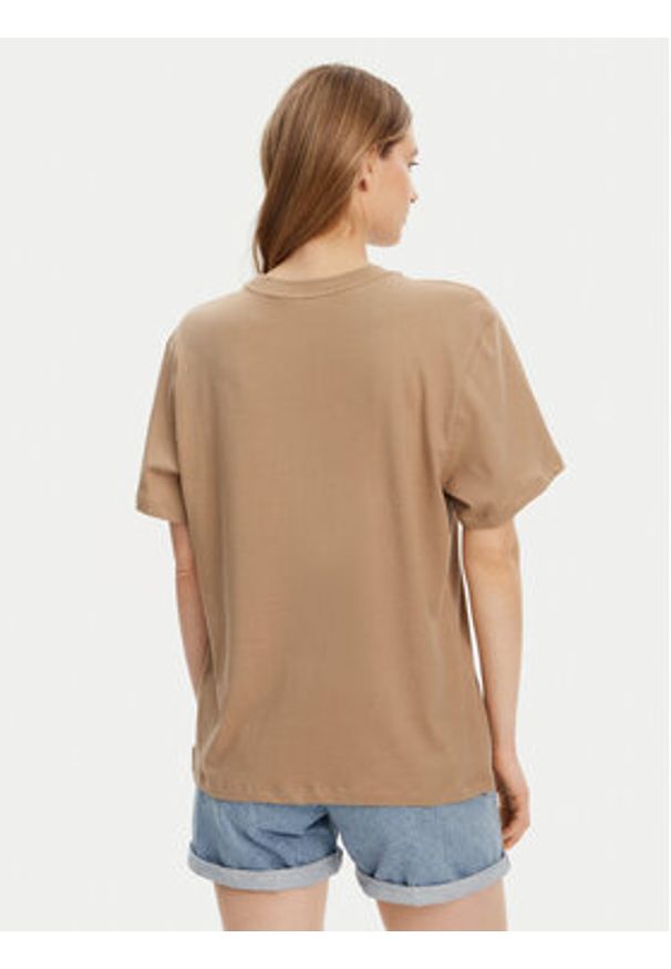 Roxy T-Shirt ERJZT05912 Brązowy Regular Fit. Kolor: brązowy. Materiał: bawełna