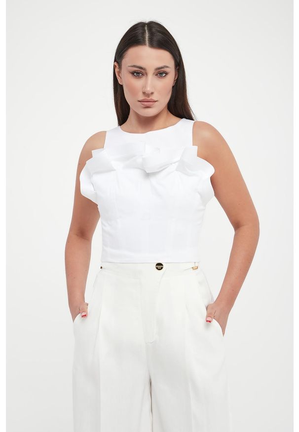 Elisabetta Franchi - Top damski z falbaną ELISABETTA FRANCHI