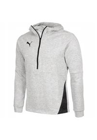 Puma - Męska bluza z kapturem suwakiem szara PUMA TEAMFINAL 21 CASUALS HOODY. Typ kołnierza: kaptur. Kolor: szary