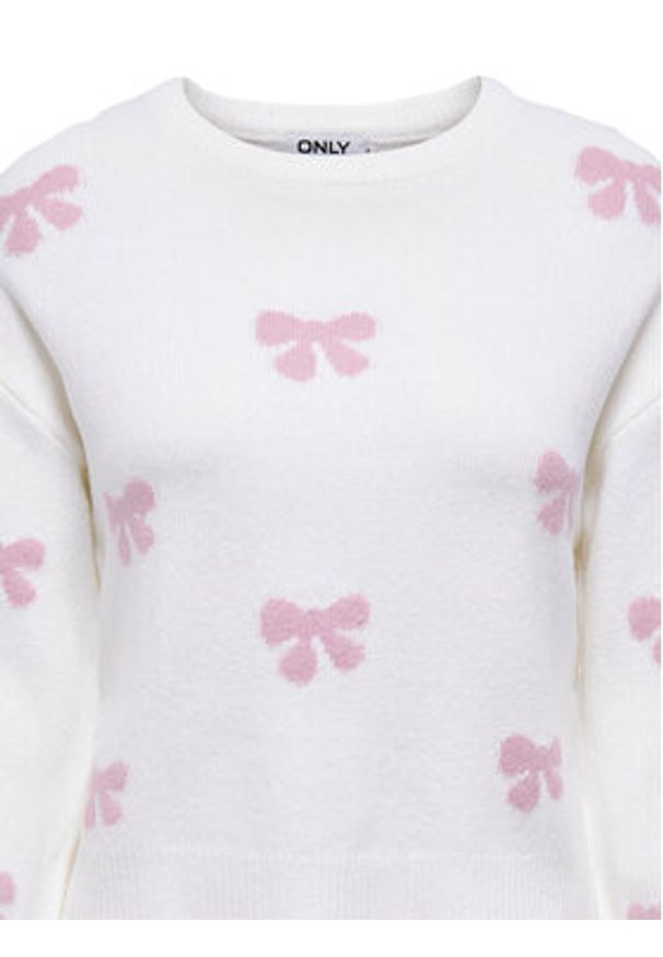 only - ONLY Sweter Bora 15360712 Biały Regular Fit. Kolor: biały. Materiał: syntetyk