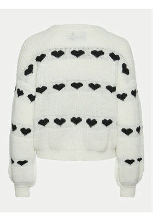 Pieces Sweter Nove 17152014 Écru Regular Fit. Materiał: syntetyk