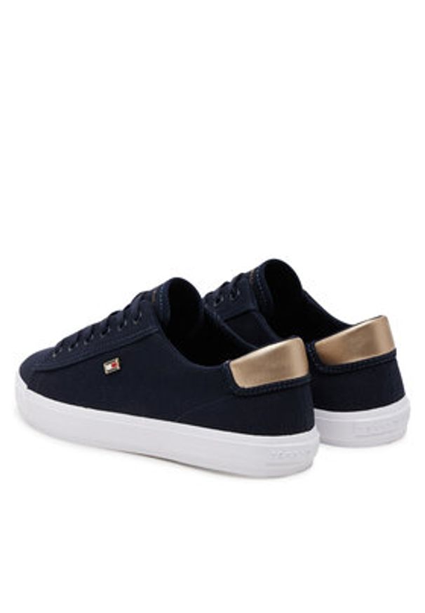TOMMY HILFIGER - Tommy Hilfiger Sneakersy Vulc Canvas Lace Up Sneaker FW0FW08647 Granatowy. Kolor: niebieski. Materiał: materiał