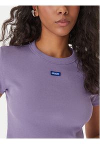 Hugo - HUGO T-Shirt Baby 50510749 Fioletowy Slim Fit. Kolor: fioletowy. Materiał: bawełna #3