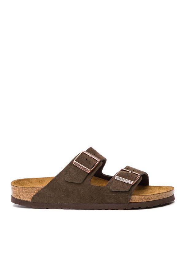 Birkenstock Klapki Arizona Bs 0951313 Brązowy. Kolor: brązowy. Materiał: skóra, zamsz