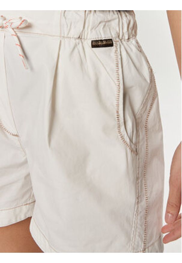 Napapijri Szorty materiałowe Aberdeen NP0A4I51 Écru Loose Fit. Materiał: bawełna