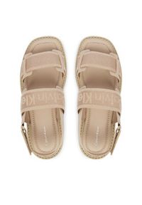 Calvin Klein Sandały Sq Molded Sandal Webb HW0HW02872 Beżowy. Kolor: beżowy. Materiał: materiał #5