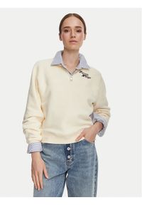 TOMMY HILFIGER - Tommy Hilfiger Bluza WW0WW51878 Beżowy Regular Fit. Kolor: beżowy. Materiał: bawełna #1