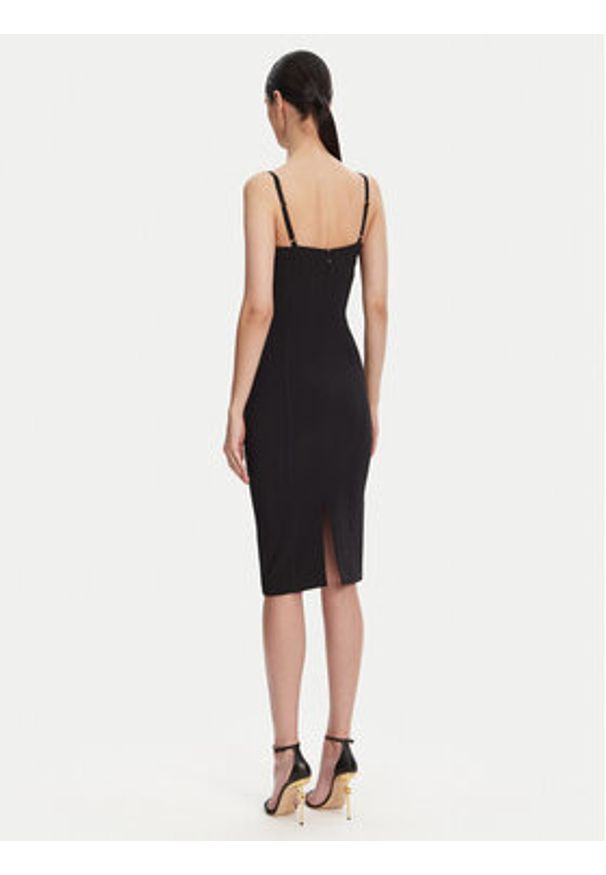 Elisabetta Franchi Sukienka koktajlowa AB-702-51E2 Czarny Regular Fit. Kolor: czarny. Materiał: syntetyk. Styl: wizytowy