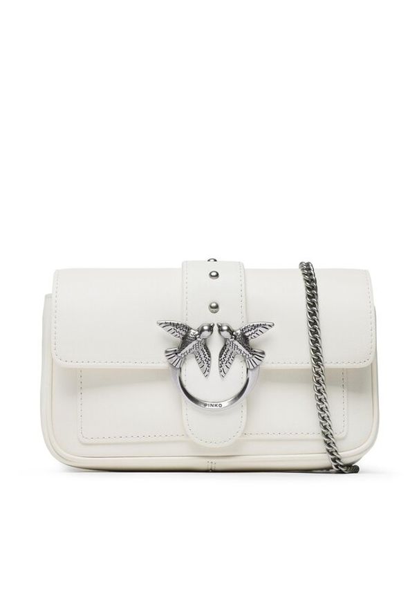 Pinko Torebka Love One Pocket C PE 23 PLTT 100061 A0F1 Biały. Kolor: biały. Materiał: skórzane