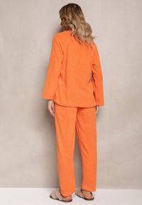 Renee - Pomarańczowy Komplet Piżamowy 2-Częściowy Bluza i Spodnie z Gumką w Pasie Jendara. Kolor: pomarańczowy. Materiał: tkanina #3