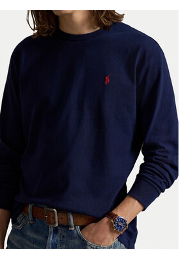 Polo Ralph Lauren Longsleeve 710970697003 Granatowy Classic Fit. Typ kołnierza: polo. Kolor: niebieski. Materiał: bawełna. Długość rękawa: długi rękaw