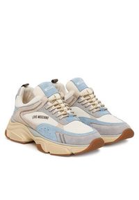Love Moschino - LOVE MOSCHINO Sneakersy JA15426G1OIQ511B Błękitny. Kolor: niebieski. Materiał: skóra #4