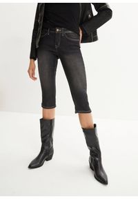 bonprix - Komfortowe dżinsy rybaczki ze stretchem (2 szt.). Okazja: na co dzień. Kolor: szary. Styl: casual #1