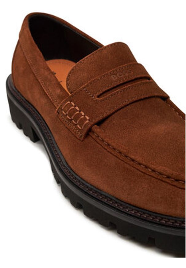 BOSS - Boss Mokasyny Julyo Loaf 50523080 Brązowy. Kolor: brązowy. Materiał: zamsz, skóra