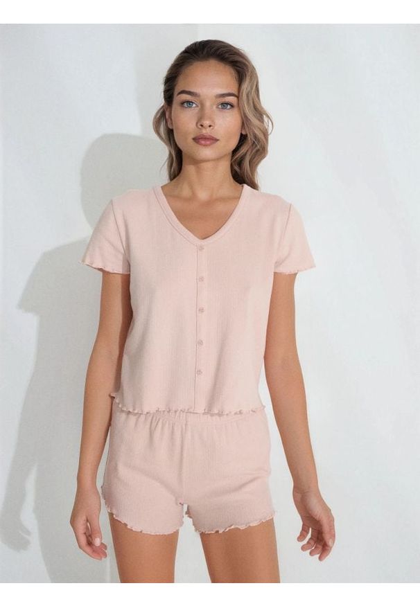 Sinsay - Bawełniana piżama dwuczęściowa - różowy. Kolor: różowy. Materiał: bawełna