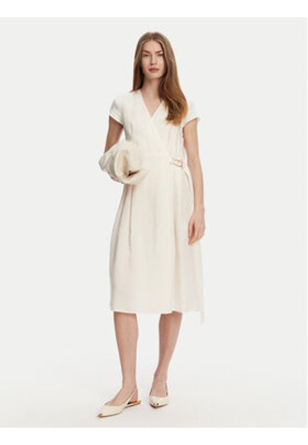 TwinSet - TWINSET Sukienka letnia 251TT2072 Écru Loose Fit. Materiał: lyocell. Sezon: lato