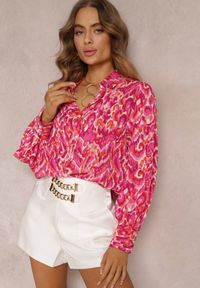 Renee - Różowa Koszula w Fantazyjny Print Merrell. Kolor: różowy. Wzór: nadruk