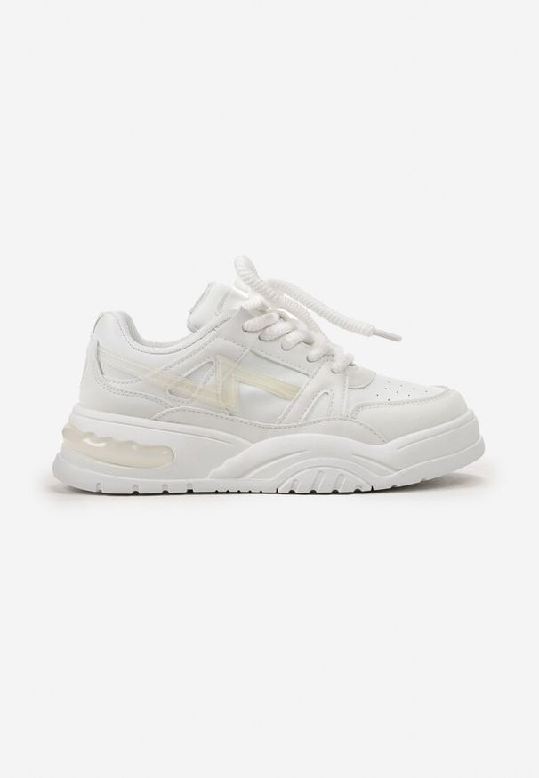 Born2be - Białe Sneakersy z Szerokimi Sznurówkami Platinia. Kolor: biały
