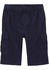 bonprix - Bermudy bojówki chłopięce z gumką w talii, z czystej bawełny, Regular Fit. Kolor: niebieski. Materiał: bawełna #1