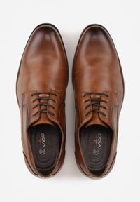 Born2be - Jasnobrązowe Eleganckie Półbuty ze Skórzaną Wkładką i Ozdobnymi Przeszyciami Iphaera. Okazja: do pracy, na spotkanie biznesowe. Kolor: brązowy. Materiał: skóra. Styl: elegancki #5