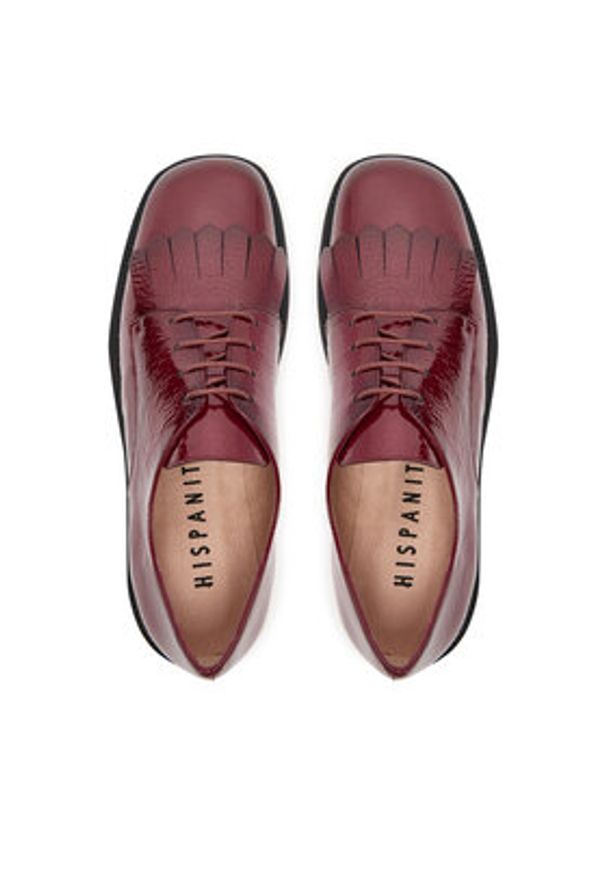 Hispanitas Oxfordy HI254235 Bordowy. Kolor: czerwony. Materiał: lakier, skóra