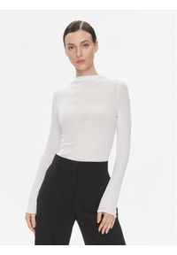 Gina Tricot Bluzka 22251 Biały Slim Fit. Kolor: biały. Materiał: syntetyk #1