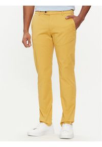 Bugatti Spodnie materiałowe 4890 36301 Żółty Slim Fit. Kolor: żółty. Materiał: materiał